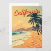  Retro California Beach Travel Kaart (Voorkant / Achterkant)