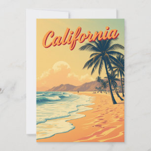  Retro California Beach Travel Kaart