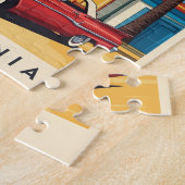 Retro California Dream Santa Monica Pier Legpuzzel (Zijkant)