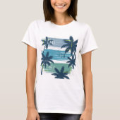 Retro California Palm Tree – Beach Sunset esthetie T-shirt (Voorkant)