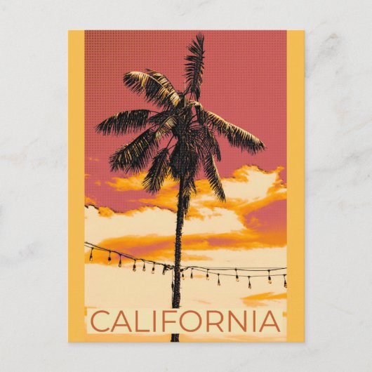Retro California Palm Tree Briefkaart (Voorkant)