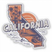 Retro California State Sticker (Voorkant)