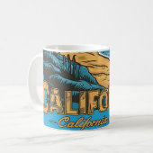 Retro California Sunset Beach Scene Koffiemok (Voorkant links)