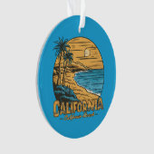 Retro California Sunset Beach Scene Ornament (voorkant)