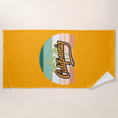 Retro California Sunset Typografie T-shirt Strandlaken (Voorkant)