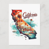 Retro California USA Kaart Reissouvenir (Voorkant)