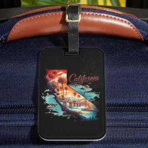 Retro California USA Kaart Reissouvenir Bagagelabel