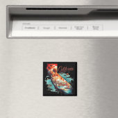 Retro California USA Kaart Reissouvenir Magneet (Insitu (Vaatwasser))