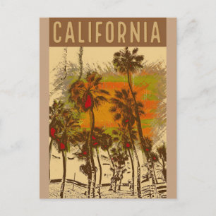 Retro California Vintage Travel Poster Briefkaart