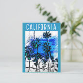 Retro California Vintage Travel Poster Briefkaart (Staand voorkant)