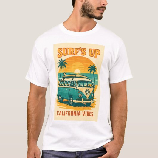 Retro California VW Bus T-shirt (Voorkant)