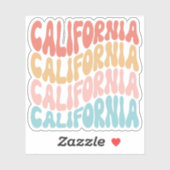 Retro Californië,  Golden State Vibes Sticker (Vel)