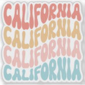 Retro Californië,  Golden State Vibes Sticker (Voorkant)