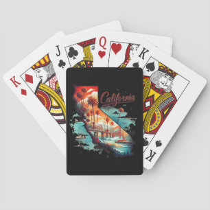 Retro Californië VS Reis Souvenir Pokerkaarten