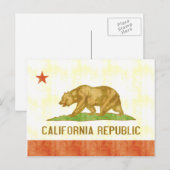 Retro  Californische vlag Briefkaart (Voorkant / Achterkant)