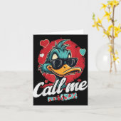 Retro Call Me Valentijn Duck Hunting Liefhebber Vr Kaart (Gele Bloem)
