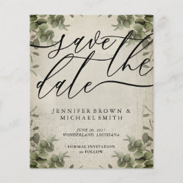 Retro Calligrafie Eucalyptus budget speciale dag Flyer
