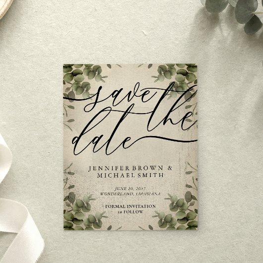 Retro Calligrafie Eucalyptus budget speciale dag Flyer