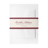 Retro Calligraphy Deep Red Classic Wedding Uitnodigingen Wikkel (Voorkant Voorbeeld)