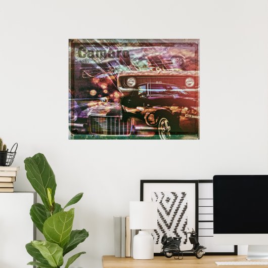 Retro Camaro Poster (Thuiskantoor)