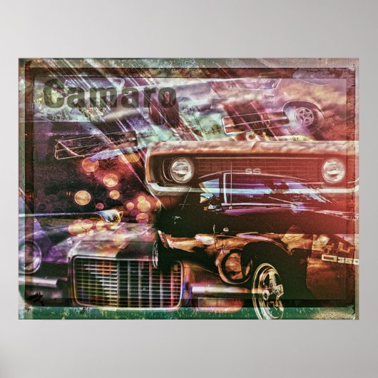 Retro Camaro Poster (Voorkant)