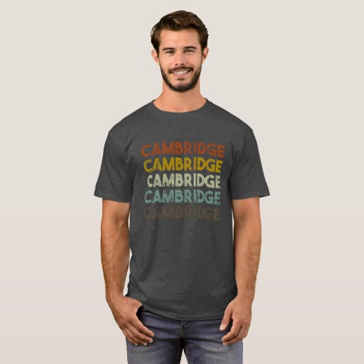 Retro Cambridge England funny T-shirt (Voorkant volledig)