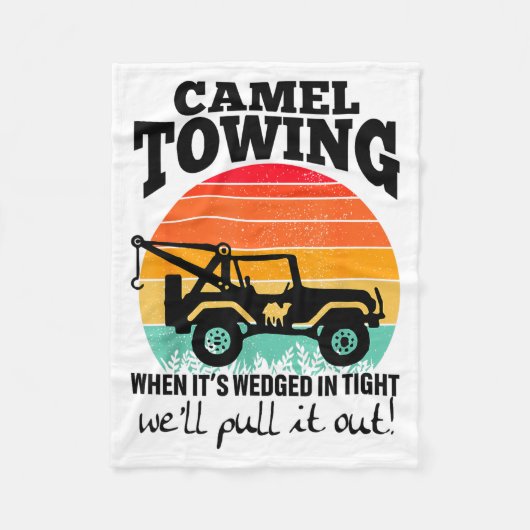 Retro Camel Towing Sarcastic Quotes Life Without M Fleece Deken (Voorkant)