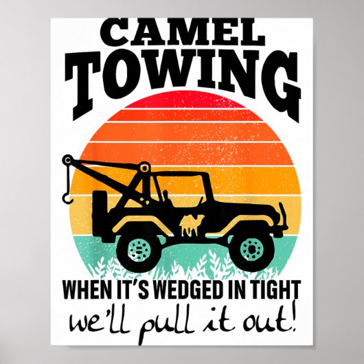 Retro Camel Towing Sarcastic Quotes Life Without M Poster (Voorkant)