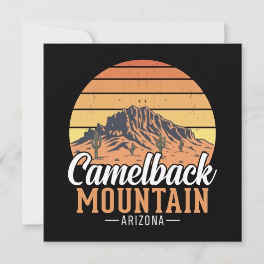 Retro Camelback Mountain Arizona Woestijn Reizen (Voorkant)