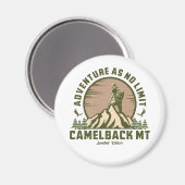 Retro Camelback Mountain Hike Sunset T-shirt Magneet (Voorkant / Achterkant)