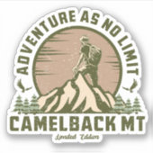 Retro Camelback Mountain Hike Sunset T-shirt Sticker (Voorkant)