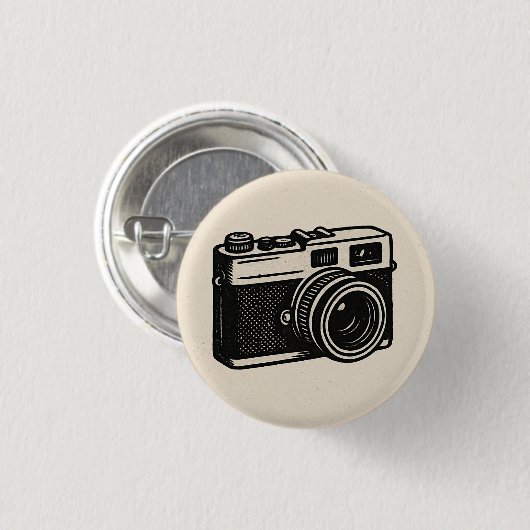 Retro Camera Button –  Fotografie Badge (Voorkant /achterkant)