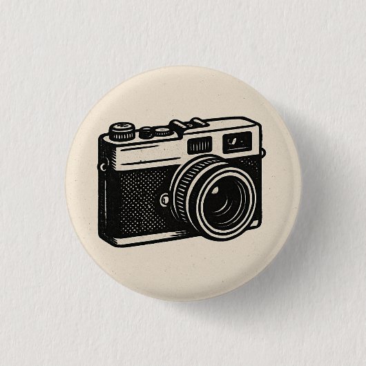 Retro Camera Button – Fotografie Badge (Voorkant)