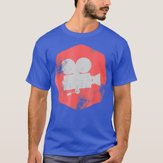 Retro  Camera Director Director Editor Filmmaker T-shirt (Voorkant)