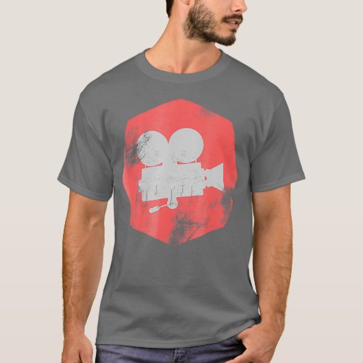 Retro Camera Director Director Editor Filmmaker T-shirt (Voorkant)
