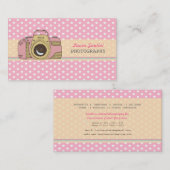 Retro Camera Fotografie Polka Dot Visitekaartjes (Voorkant / Achterkant)