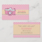 Retro Camera Fotografie Polka Dot Visitekaartjes (Voorkant / Achterkant)