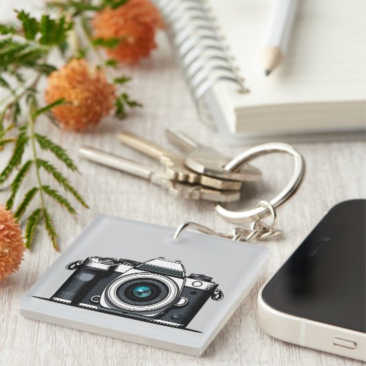 Retro camera illustratie sleutelhanger (Voorkant Rechts)