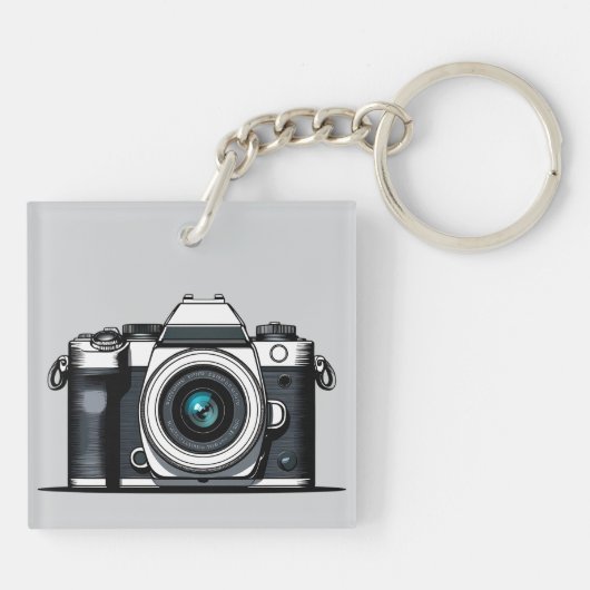 Retro camera illustratie sleutelhanger (Achterkant)