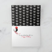 Retro camera met glimlachtekst voor verjaardag kaart (Binnen)