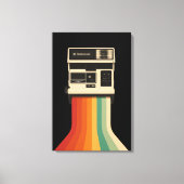 Retro camera met regenboogprint canvas afdruk (Voorkant)