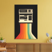Retro camera met regenboogprint canvas afdruk (Insitu (Woonkamer))