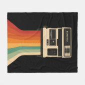Retro camera met regenboogprint fleece deken (Voorkant (Horizontaal))
