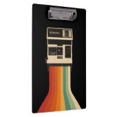Retro camera met regenboogprint klembord (Rechts)