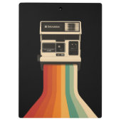 Retro camera met regenboogprint klembord (Achterkant)