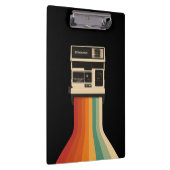 Retro camera met regenboogprint klembord (Rechts)
