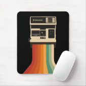 Retro camera met regenboogprint muismat (Met muis)