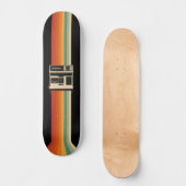 Retro camera met regenboogprint persoonlijk skateboard (Voorkant)