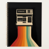 Retro camera met regenboogprint planner (Voorkant)