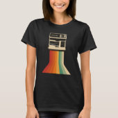 Retro camera met regenboogprint t-shirt (Voorkant)